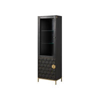 VITRINE Mango 63x40x200 grau geölt DIAMOND #116 - Grau, Holz (63/200/40cm) - Massivmoebel24