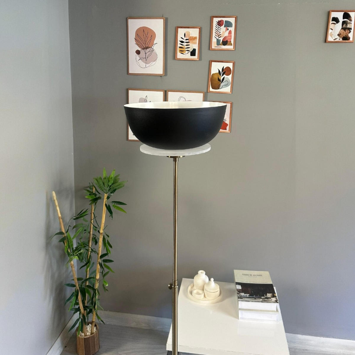 STEHLAMPE Kelan 160 Cm - Schwarz, Metall (30/30/160cm) - Bamyum