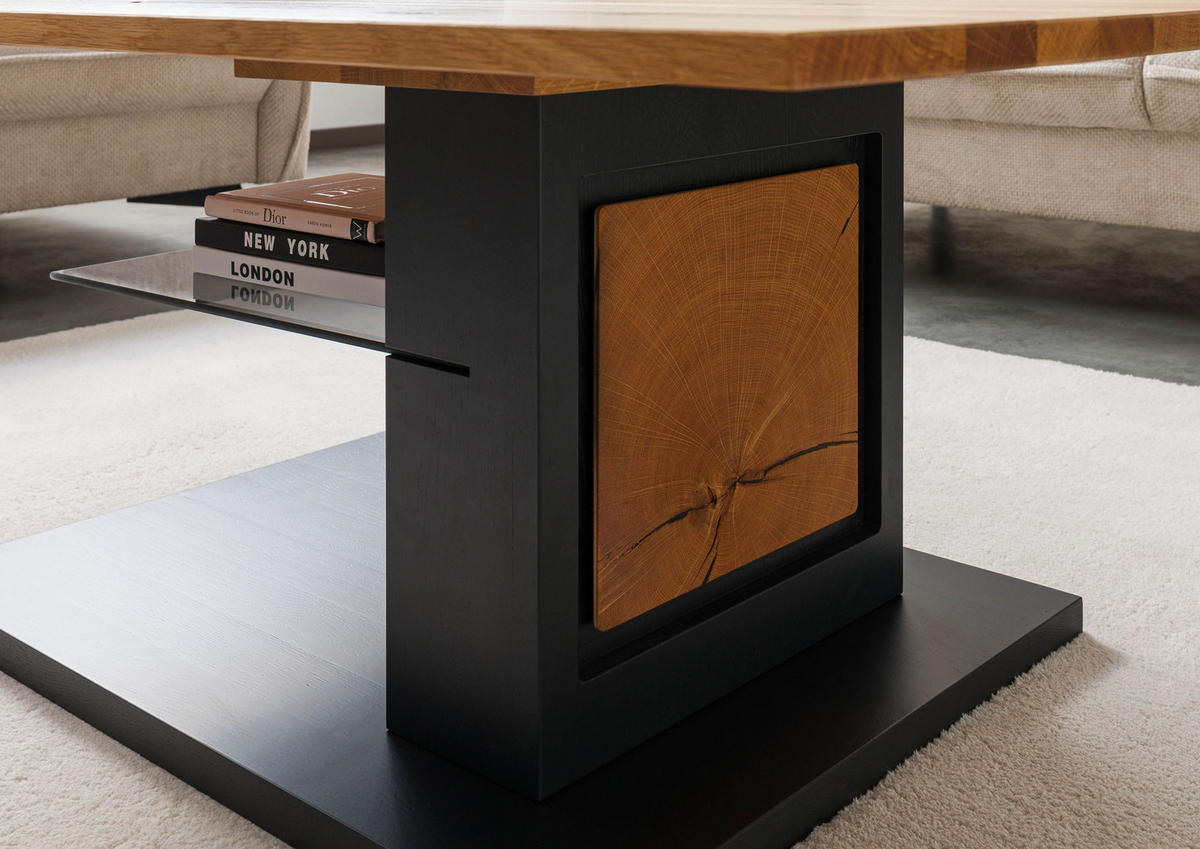COUCHTISCH Wildeiche 110x70x46 natur lackiert / geölt KITZBÜHEL #130 - Braun, Holz (110/70/46cm) - Massivmoebel24