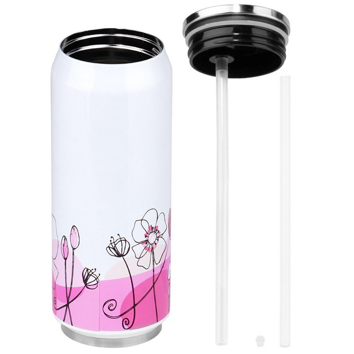 THERMOBECHER Dose Blumen 500 ml Mehrfarbig - Multicolor, Metall (0.5L) - Orion 