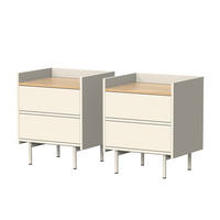 NACHTTISCH Velina Creme 2er Set - Eichefarben/Creme, Holzwerkstoff (48/50/40cm) - Vicco