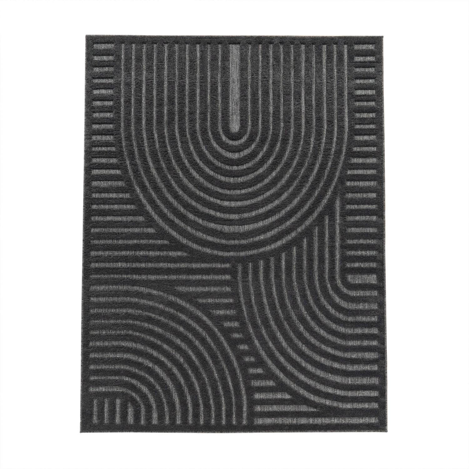 OUTDOORTEPPICH Geometrisch Anthrazit 140 x 200 cm - Anthrazit, Kunststoff (140/200cm) - TT Home