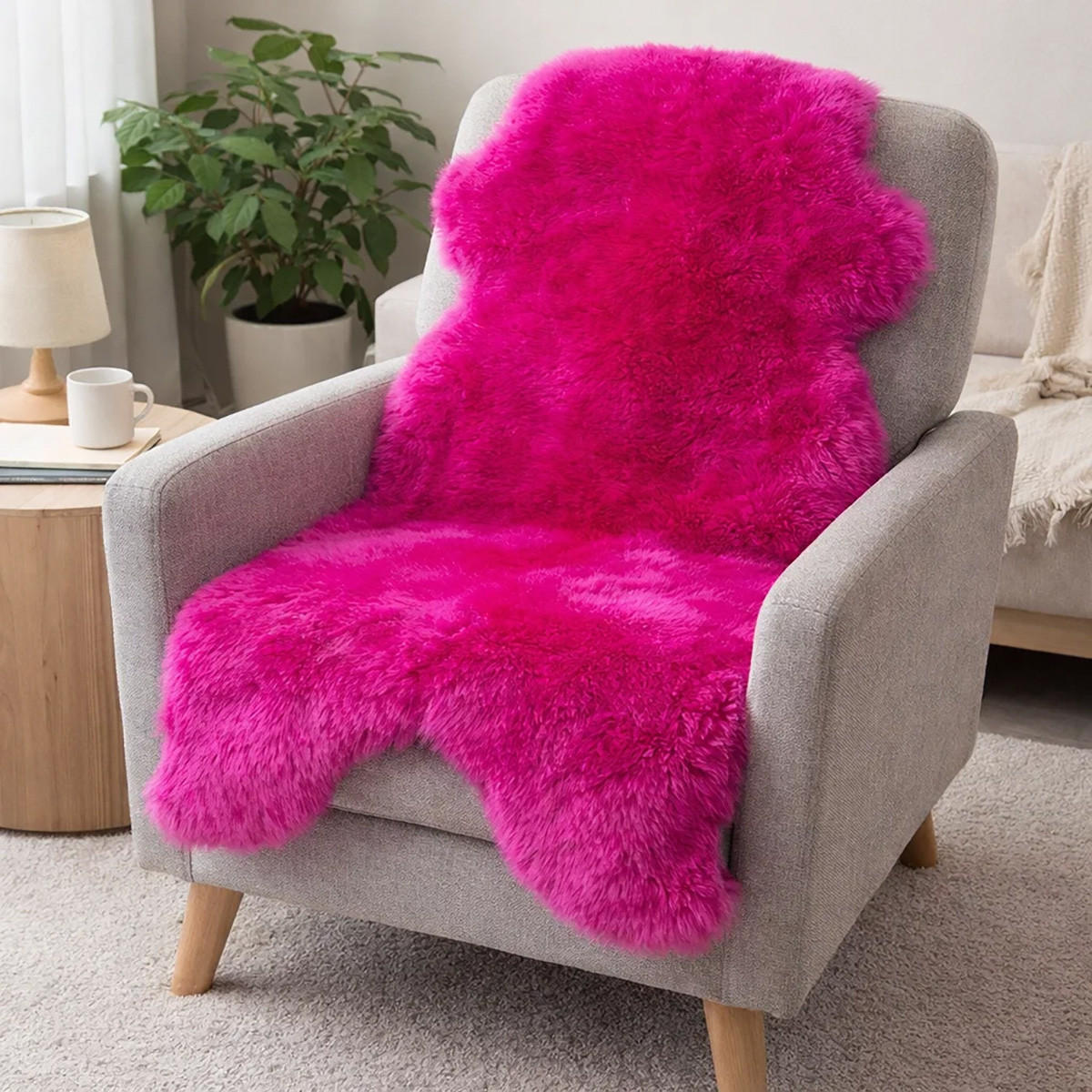 SCHAFFELL Premium Merino Lammfell Pink geschoren ca. 105 cm - Pink, Fell (55/105cm) - Provellus