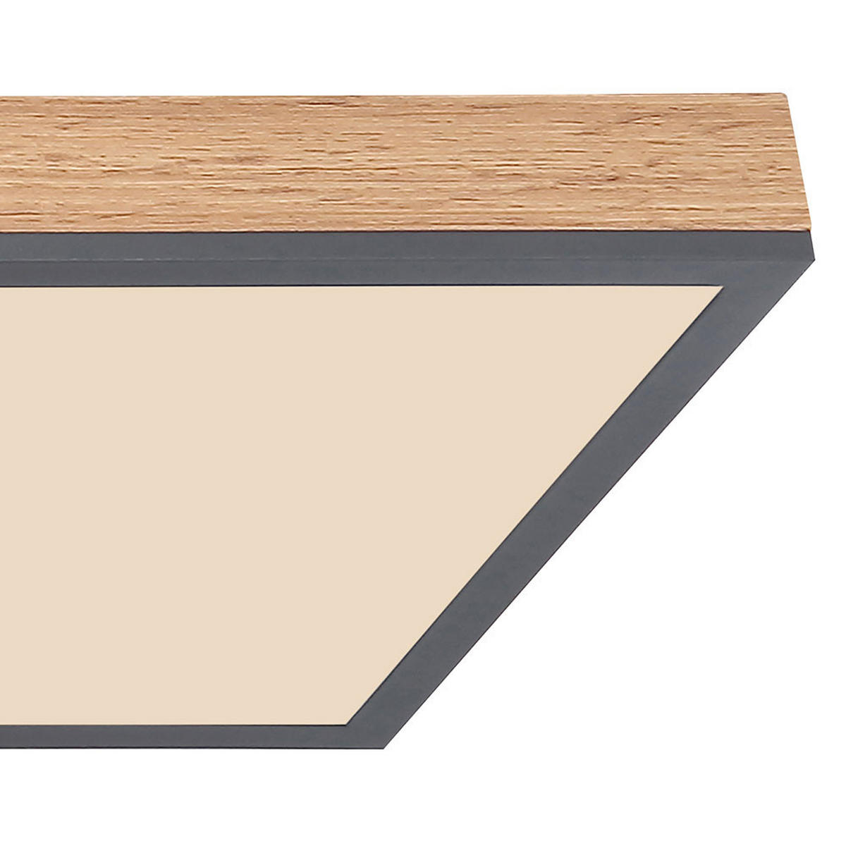 LED DECKENLEUCHTE Holzoptik Braun - Braun, Metall (120/30/7.5cm) - Globo Lighting