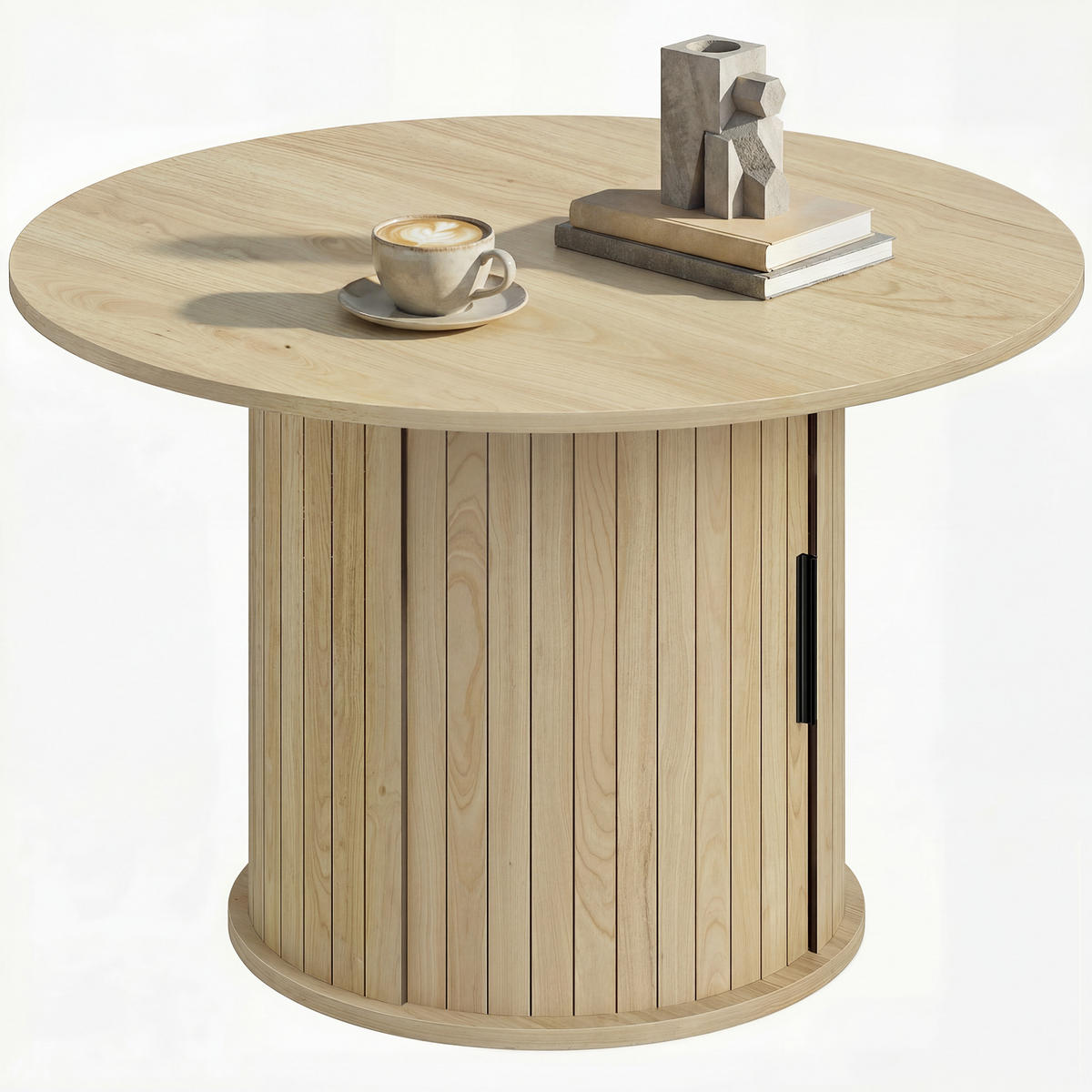 COUCHTISCH DE-15840 versteckter Stauraum mit Schiebetür Naturholz - Naturfarben, Holzwerkstoff (80/80/50cm) - ComfortXL
