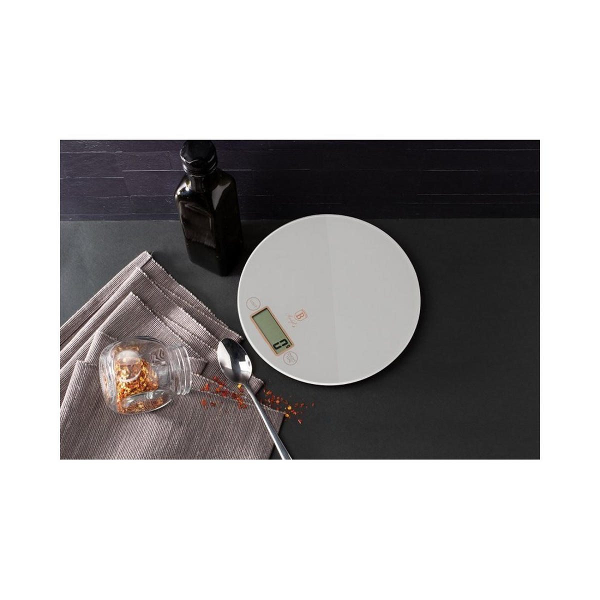 KÜCHENWAAGE Weiß 19/19/2 cm BH9430 - Weiß, Glas - Berlinger Haus