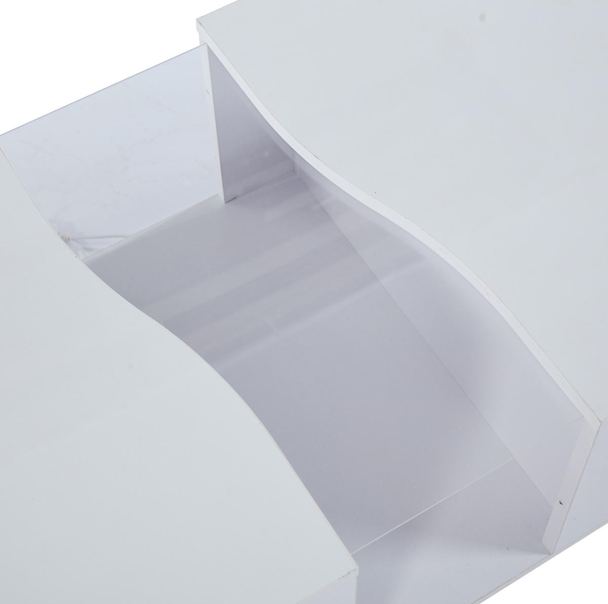 COUCHTISCH 100/50/35 cm weiß aus MDF mit LED und Schubladen - Weiß, Holzwerkstoff (100/50/35cm) - OKMYHOME