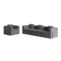 SCHLAFSOFA, Chenille 2-in-1 mit Armlehnen-Staufach & Stahlrahmen, 91,4/183,8/69,8 cm, Grau - Grau, Textil (91.4/69.8/183.8cm) - Redom
