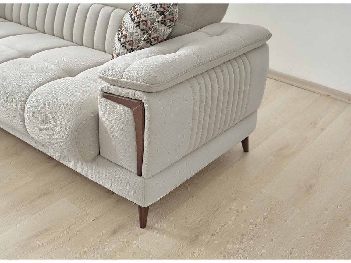 SITZGARNITUR Mendoza, Creme Stellvariante 3+3 - Bordeaux, Holz/Holzwerkstoff (240/80/95cm)
