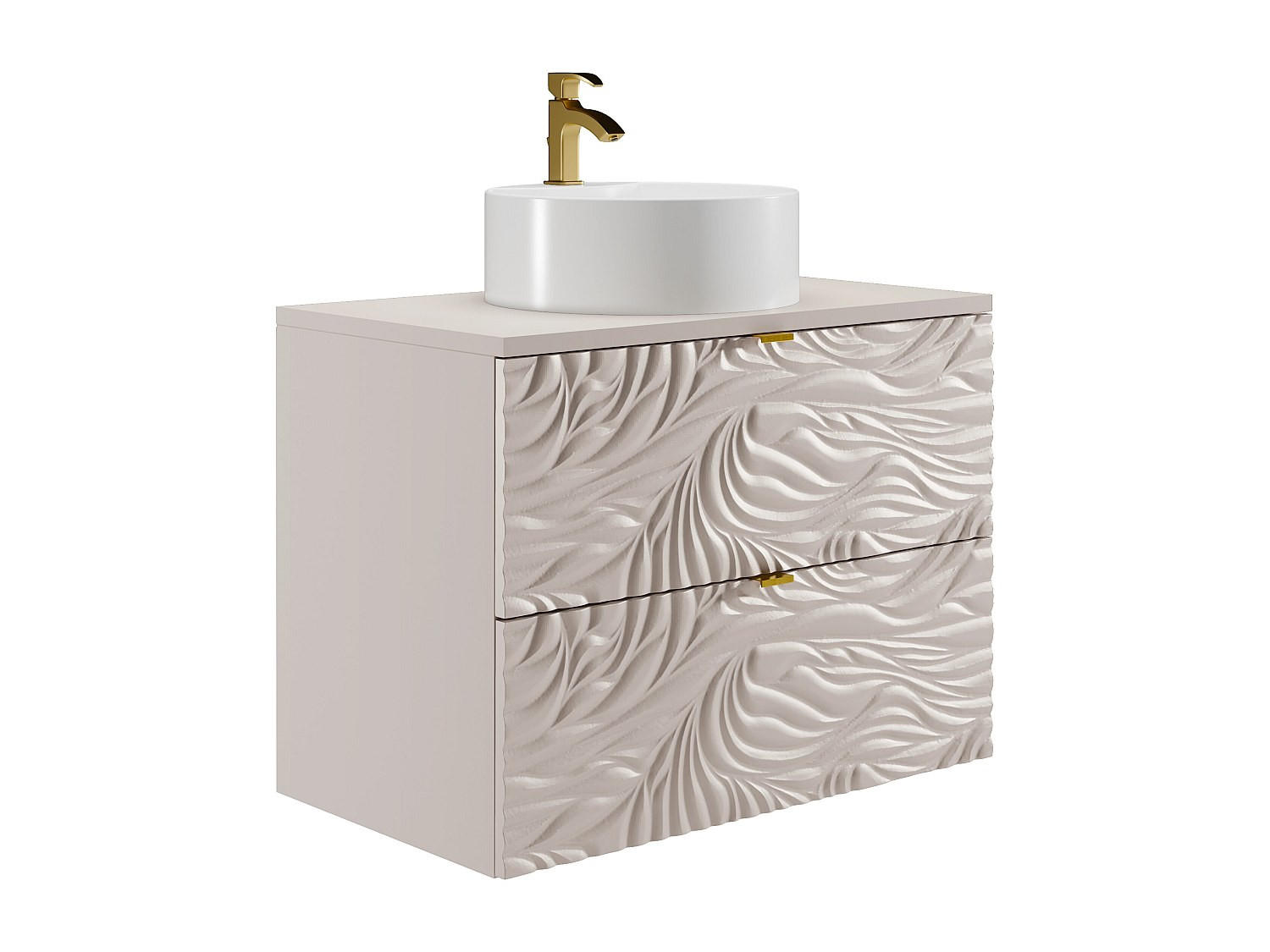 EINZELWASCHTISCH - 80 cm x 46 cm - Holz, Platte - Beige - RINAREL - Beige, Holz (80/60/46cm) - Vente-Unique