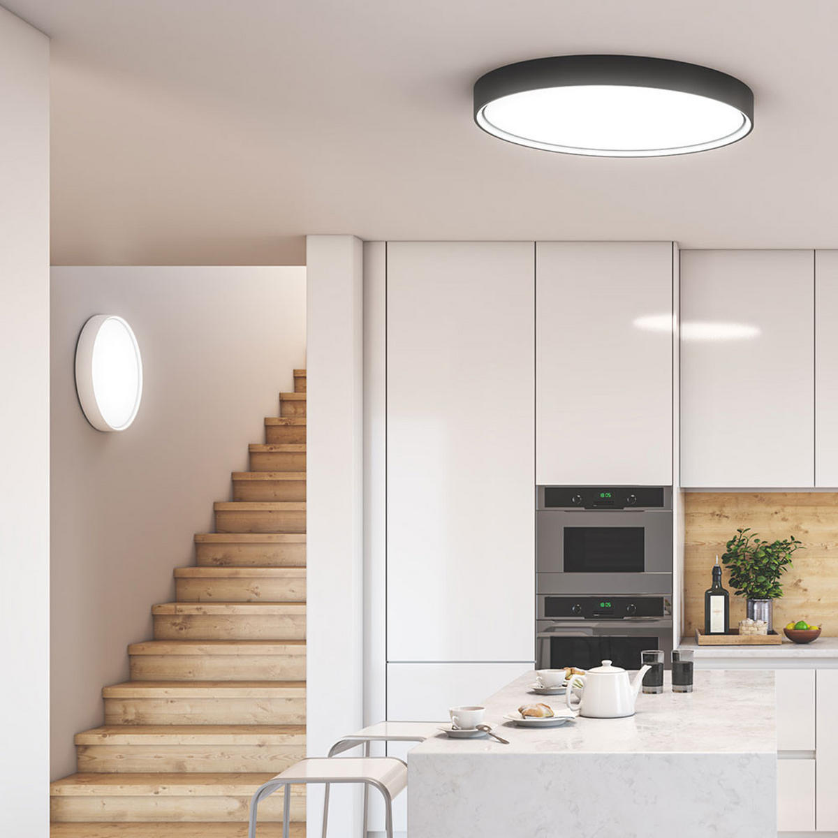 LED DECKENLEUCHTE Metall Weiß Rund - Weiß, Metall (45/45/4.5cm) - Wofi