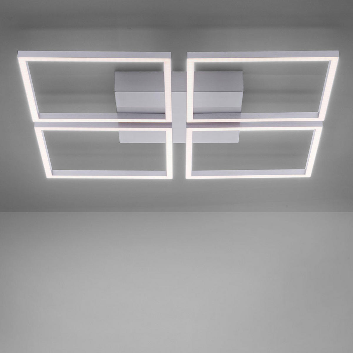 LED DECKENLEUCHTE Stahlfarben Silber - Silberfarben, Metall (52.5/52.5/5.3cm)