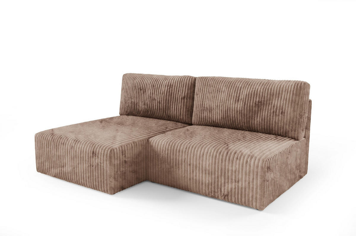 ECKSOFA Natalia Xs - Beige, Holzwerkstoff/Textil (149/210cm) - Fun Möbel