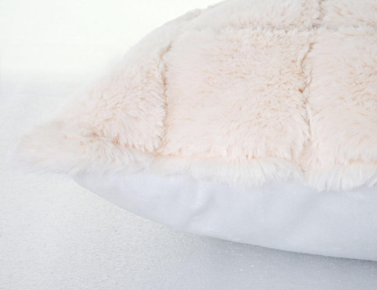 WOHNDECKE + KISSEN KARO 2-tlg. Weiß - Weiß, Textil (150/120cm) - MCW