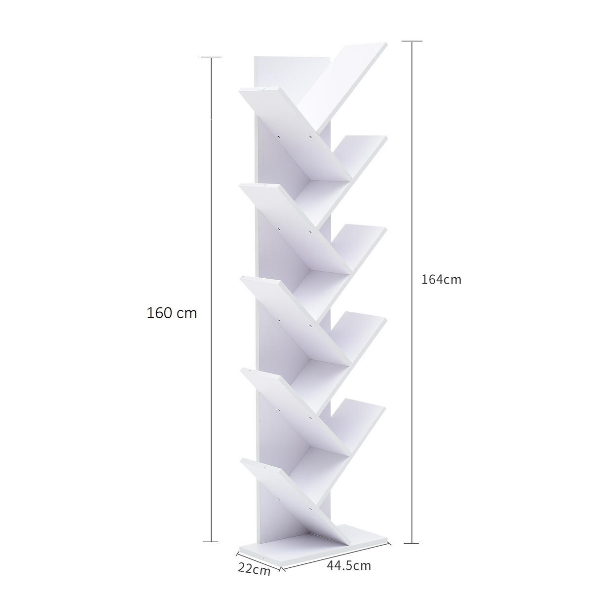 BÜCHERREGAL Weiß 22/45/160 cm - Weiß, Holzwerkstoff (22/160/45cm) - Mobili Rebecca
