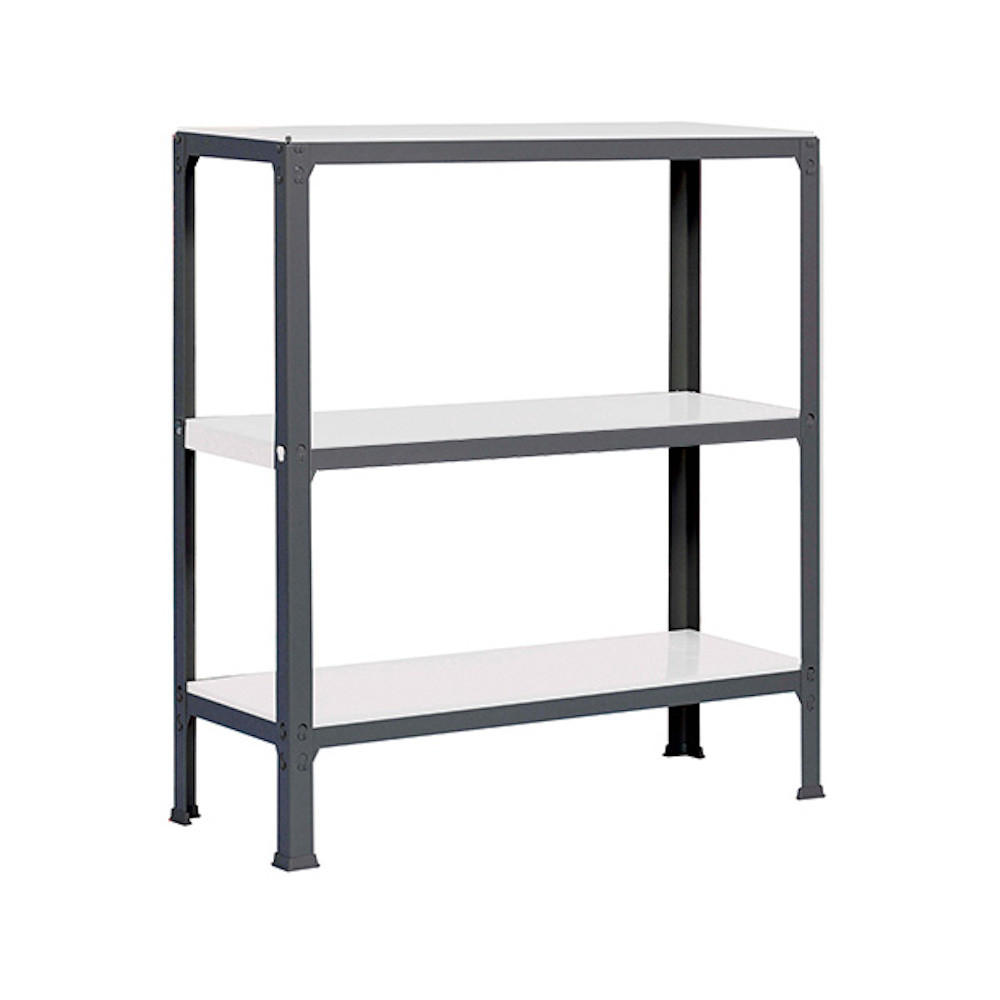 WOHNREGAL LIVING KOALA METAL mit 3 Fachböden | HxBxT 90x100x30cm | Fachlast 150kg | Anthrazit/Weiß - Anthrazit, Metall (100/90/30cm) - PROREGAL