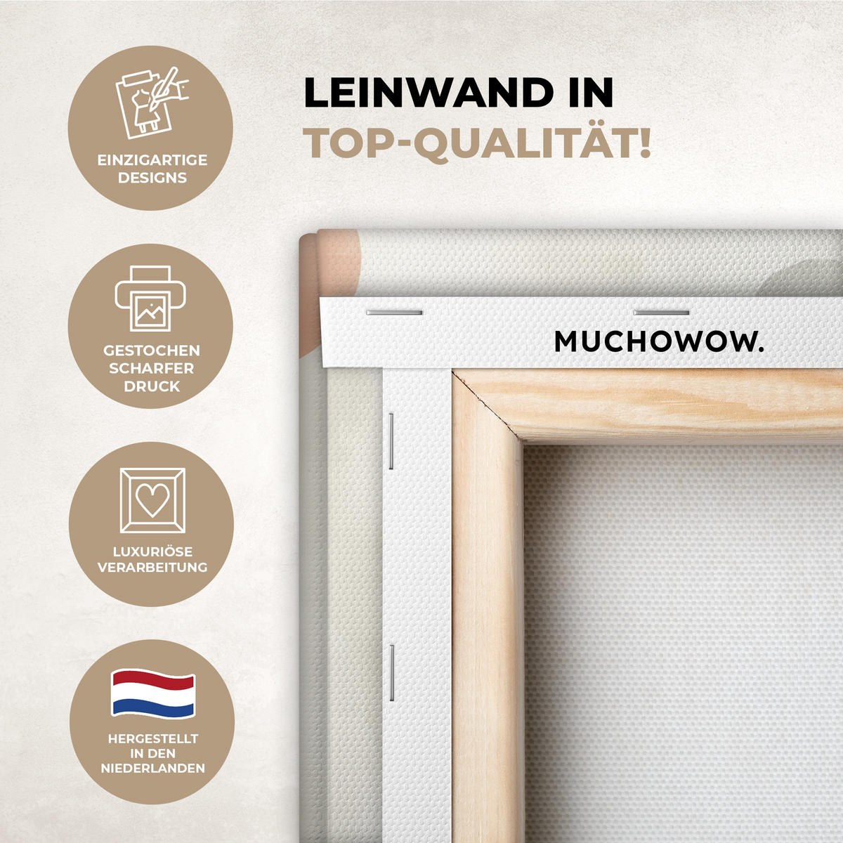 LEINWANDBILD Wabi sabi - Beige - Pflanze 30x20 cm - Sandfarben, Textil (30/20cm) - MuchoWow