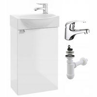 WASCHTISCHKOMBI 40cm mit Waschbecken + Armatur Weiß - Weiß, Holzwerkstoff (40/60/22cm) - Stamar