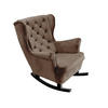 SCHAUKELSESSEL mit gepolstertem Sitz und Armlehnen, 102x81x95 cm, Braun_29814 - Schwarz/Braun, Holz/Textil (81/102/95cm) - DomoHome