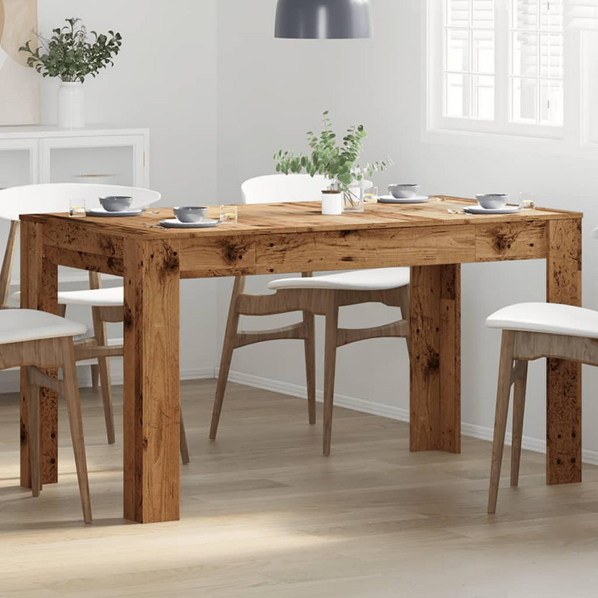 ESSTISCH Altholz-Optik 140/74,5/76 Cm Holzwerkstoff - Braun, Holzwerkstoff (140/74.5/76cm) - vidaXL