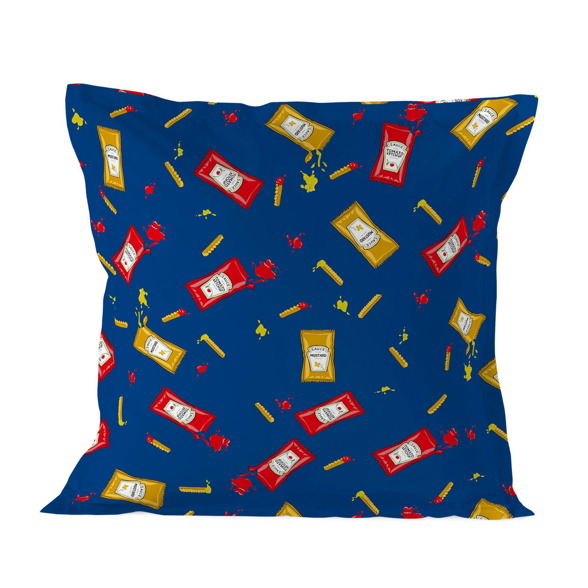 KISSENBEZUG hotdog 80x80 cm mehrfarbig - Multicolor, Textil (80/80cm) - Happy Friday
