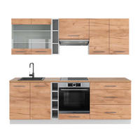 KÜCHENZEILE Fame-Line Goldkraft Eiche/Weiß 235 cm, AP Eiche - Honigeiche/Eiche Wotan, Holzwerkstoff (235/81.6/60cm) - Vicco