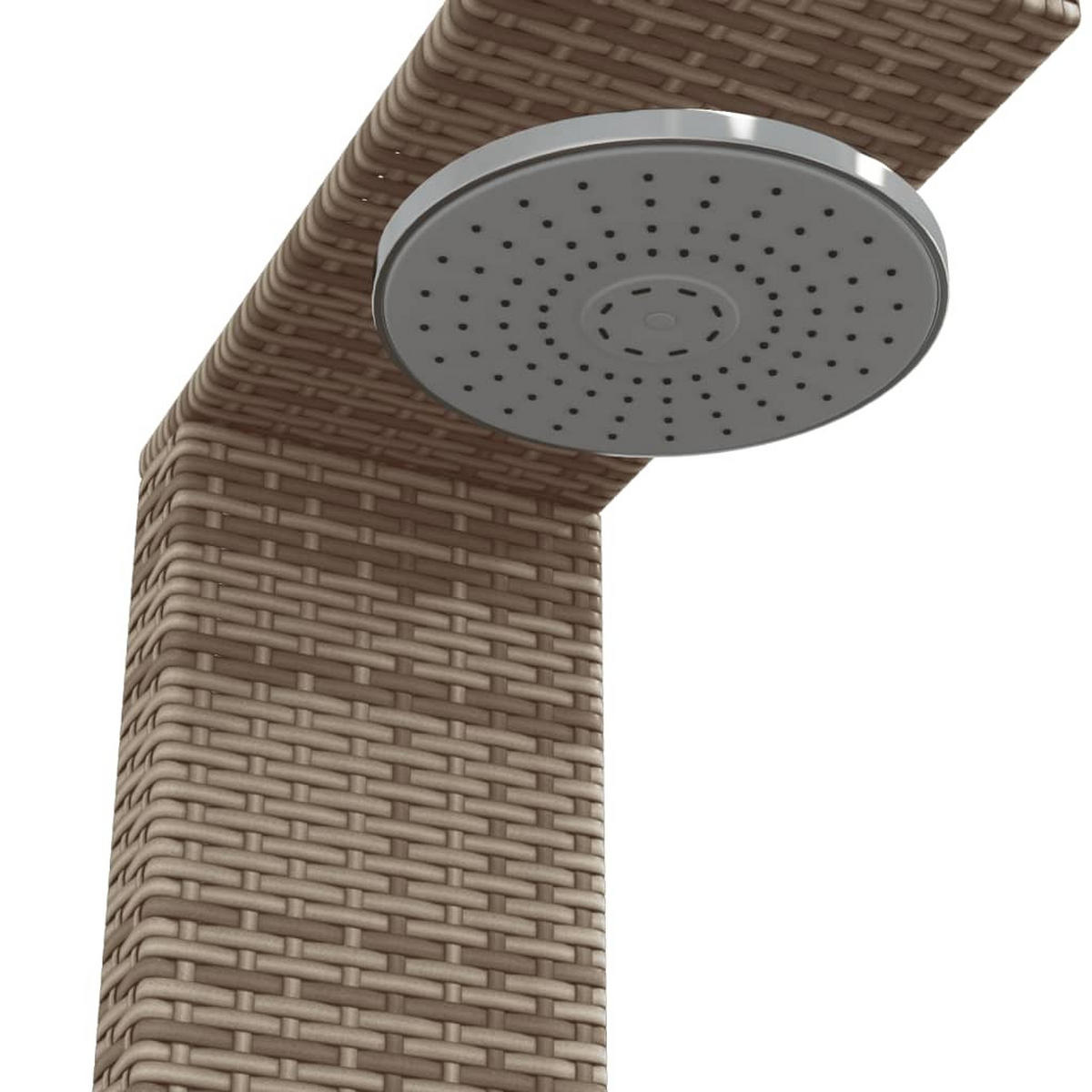 GARTENDUSCHE Grau 100/100/241.5 Cm Poly Rattan Akazienholz - Grau, Holz (100/241.5/100cm) - vidaXL