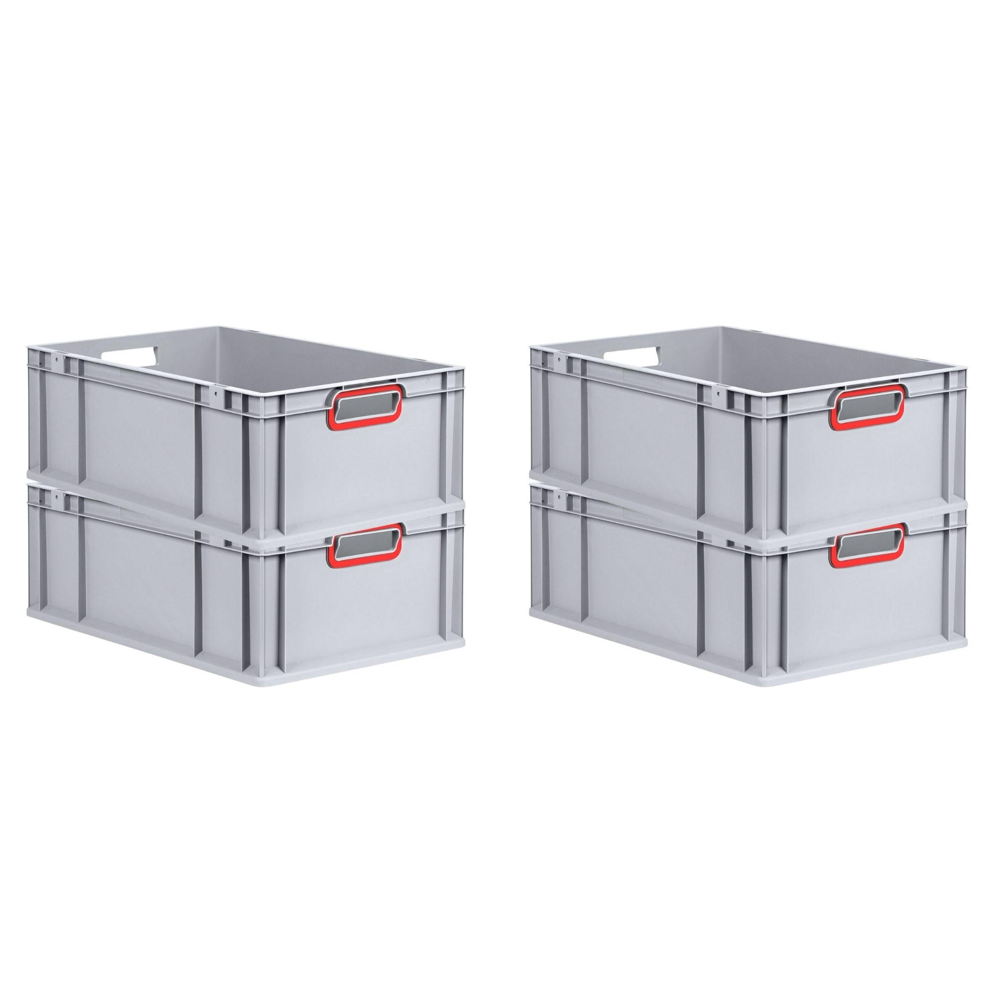 EUROBOX 4x Nextgen Color 22x40x60cm 44 Liter Griffe Rot Offen - Rot, Kunststoff (40/17/60cm) - PROREGAL
