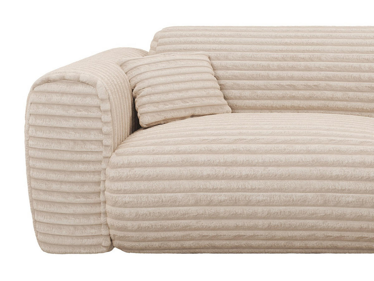 SCHLAFSOFA - 4 Personen-Sitzer - Samt, Stoff - Beige - - Beige, Textil (236/73/100cm) - Vente-Unique