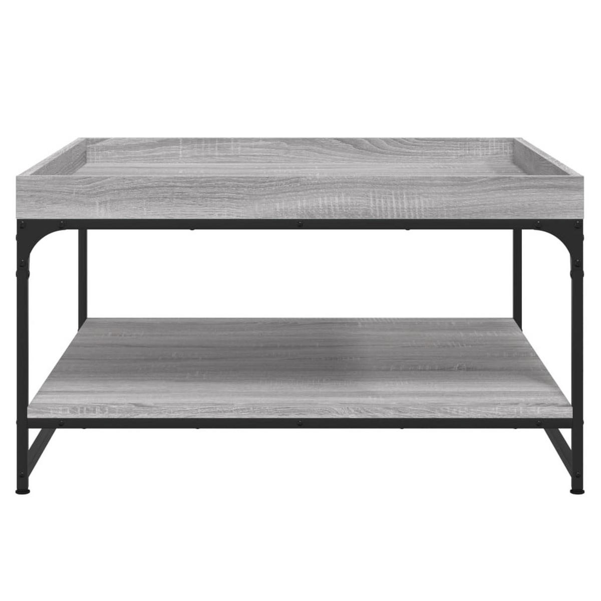 COUCHTISCH Grau Sonoma 80x80x45 cm Holzwerkstoff und Eisen - Grau, Holzwerkstoff (80/80/45cm) - furnicato