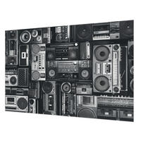 FOTOTAPETE 104x70 cm - Retro-Radio - Schwarz, Textil (104/70cm) - Wallfluent
