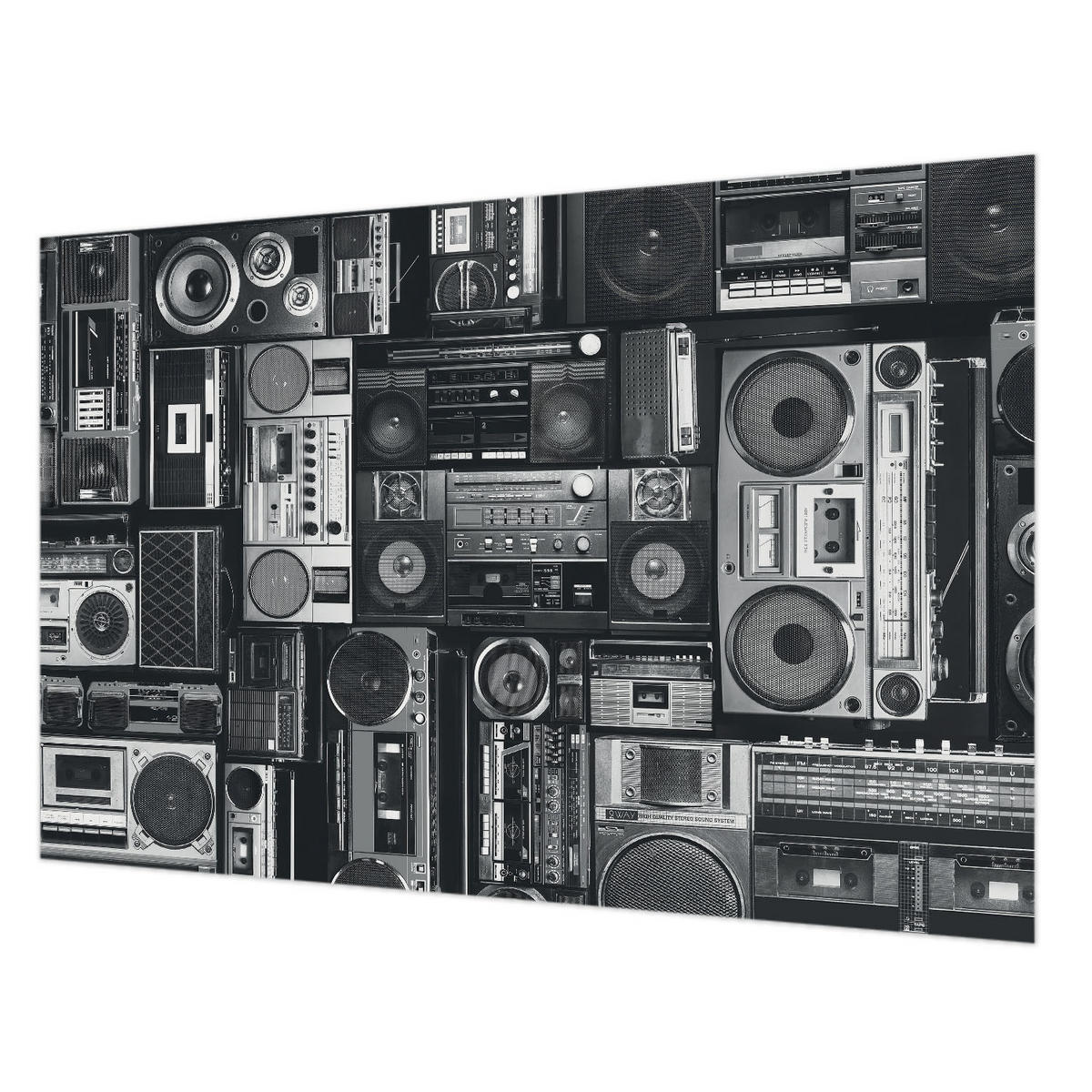 FOTOTAPETE 104x70 cm - Retro-Radio - Schwarz, Textil (104/70cm) - Wallfluent