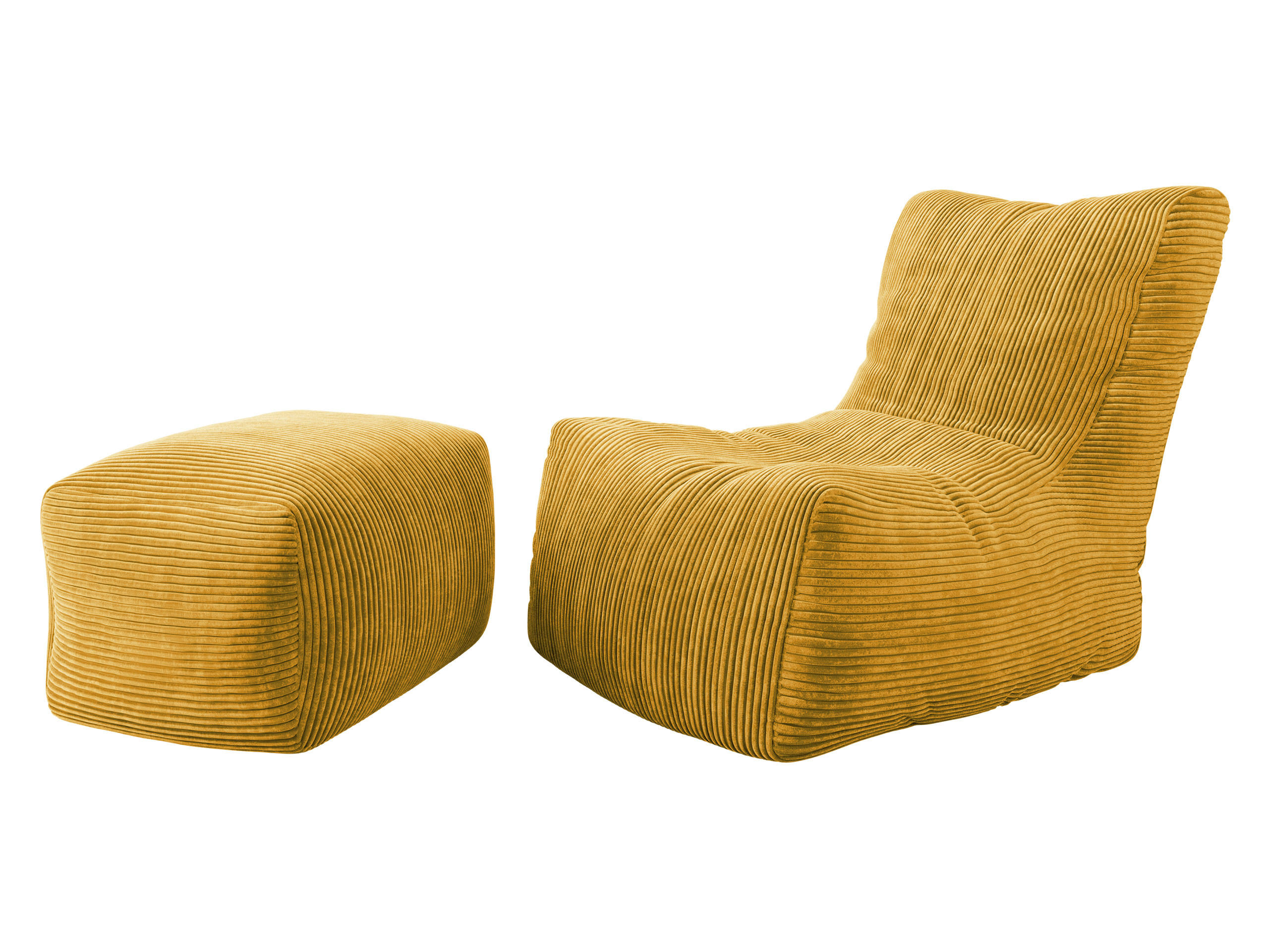 SITZSACK SET Rest und Easy Cord - Gelb, Textil (80/90/100cm) - MIRJAN24