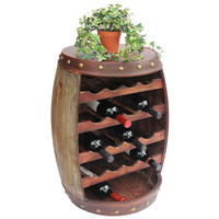 WEINREGAL Holz mit Ablage Weinfass 70 cm 1546 - Braun, Holz (48/70/48cm) - DanDiBo