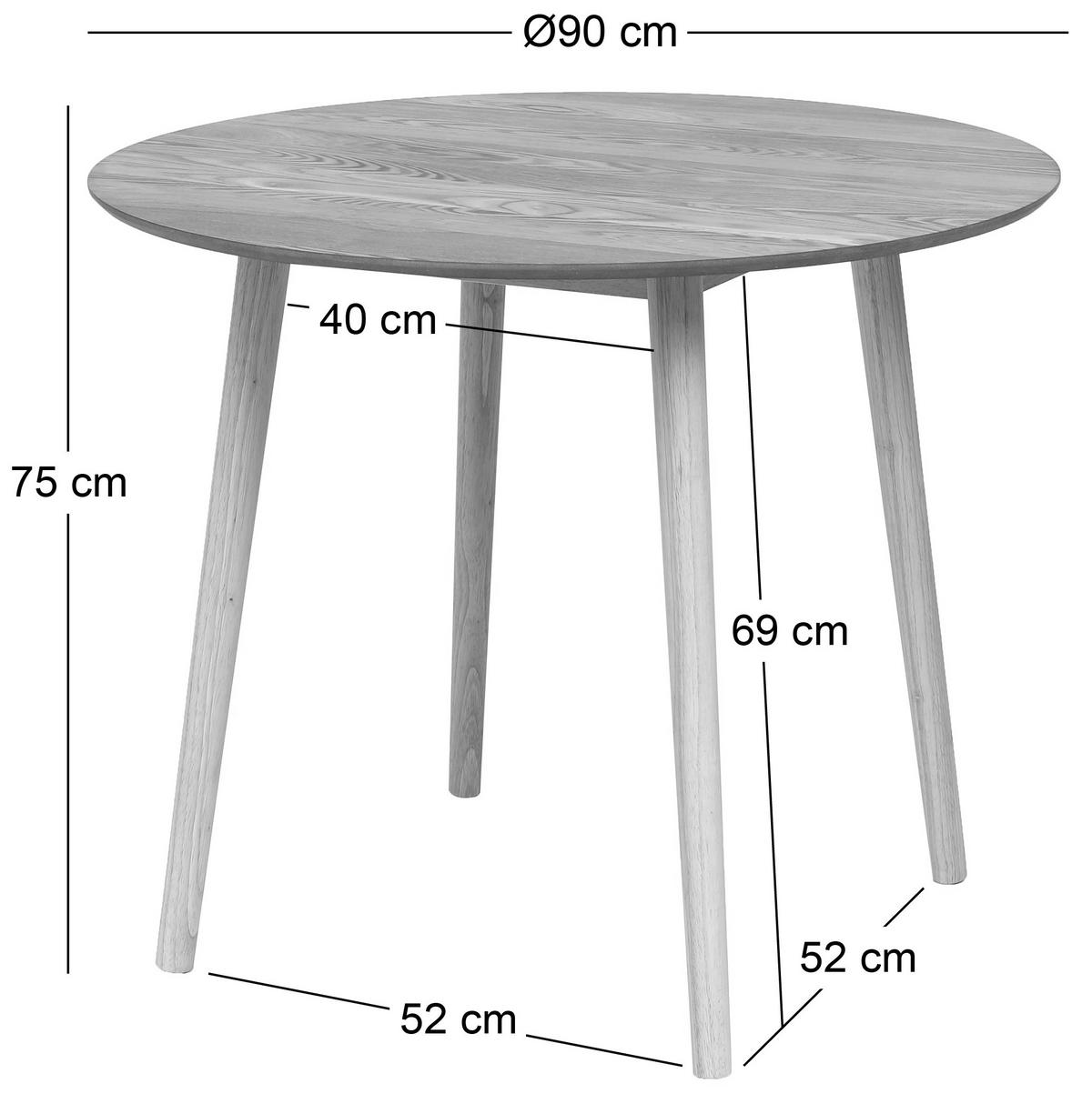 ESSTISCH Rund Braun 90 x 90 x 75 (cm) - Braun, Holz (90/90/75cm) - Nordlys