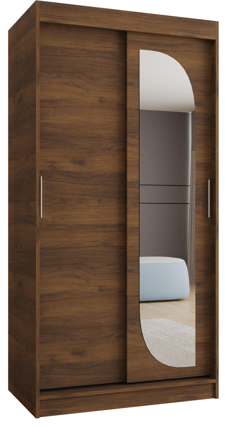 Möbel Kryspol Schiebetürenschrank Walnuss 100x62x100 cm