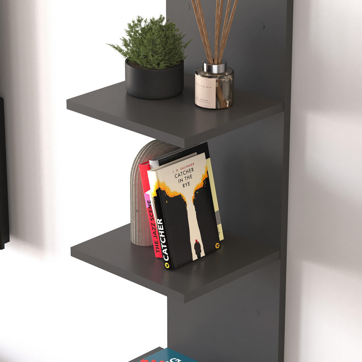 WANDREGAL Surahammar - Schwarz, Holzwerkstoff (30/95/28cm) - [en.casa]