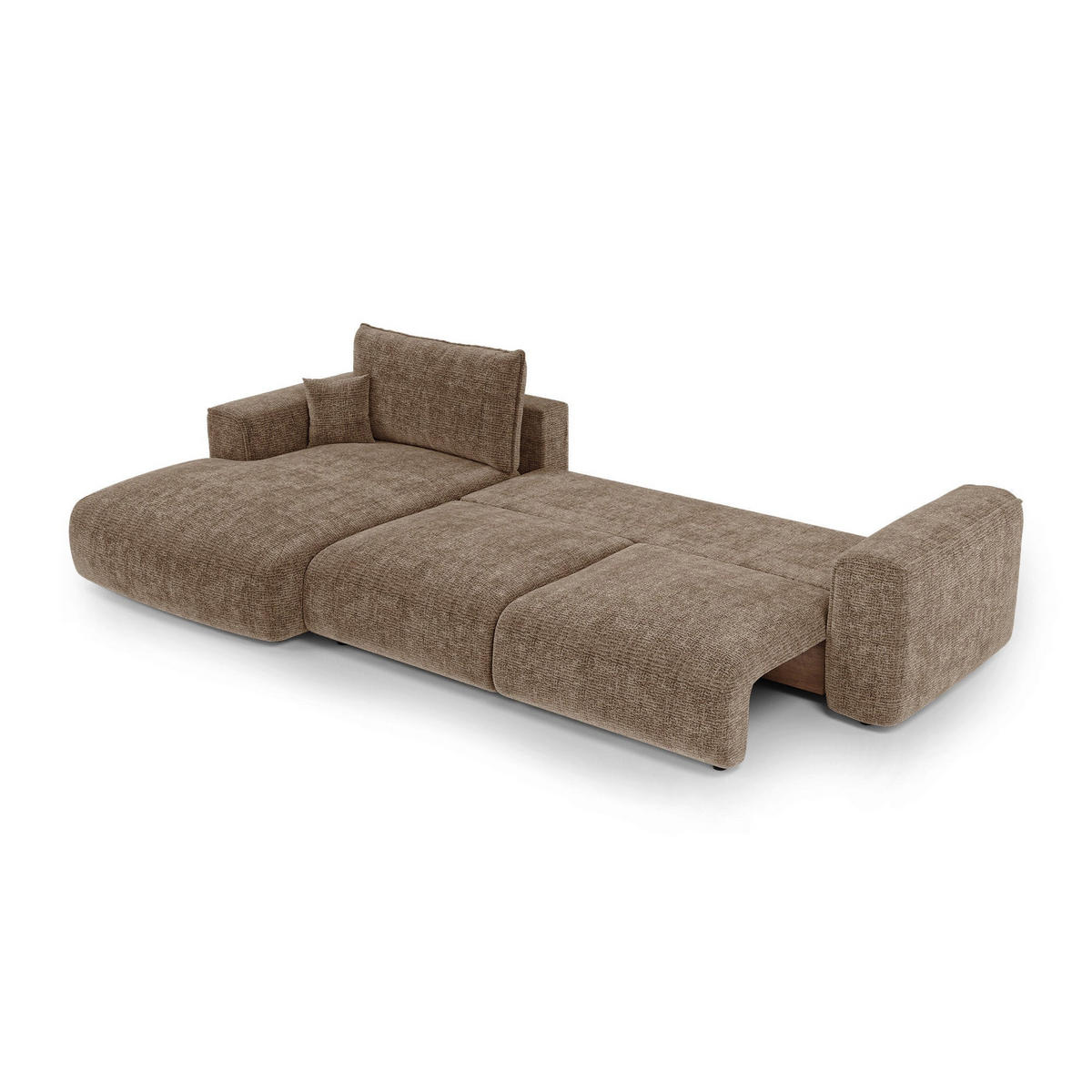 LINKSECK-SCHLAFSOFA mit Stauraum COMO Köpergewebe mit weichem Griff Braun 297cm - Braun, Textil (297/167cm) - Premium Interiors