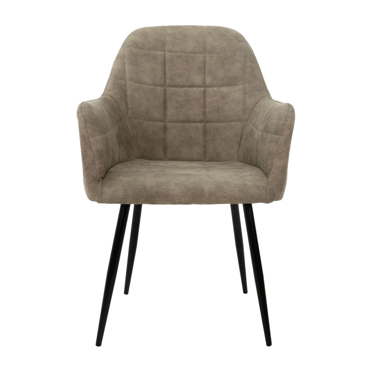 ESSZIMMERSTUHL Samt Olive 2er Set - Schwarz/Olivgrün, Textil/Metall (58/83/43cm) - ECD-Germany
