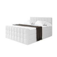 BOXSPRINGOVÁ POSTEL s matrací H3/H4 - IGAN-Z KING - 140x200 cm Bílá - vysoce lesklá bílá, kompozitní dřevo (143/200cm) - ALTDECOR