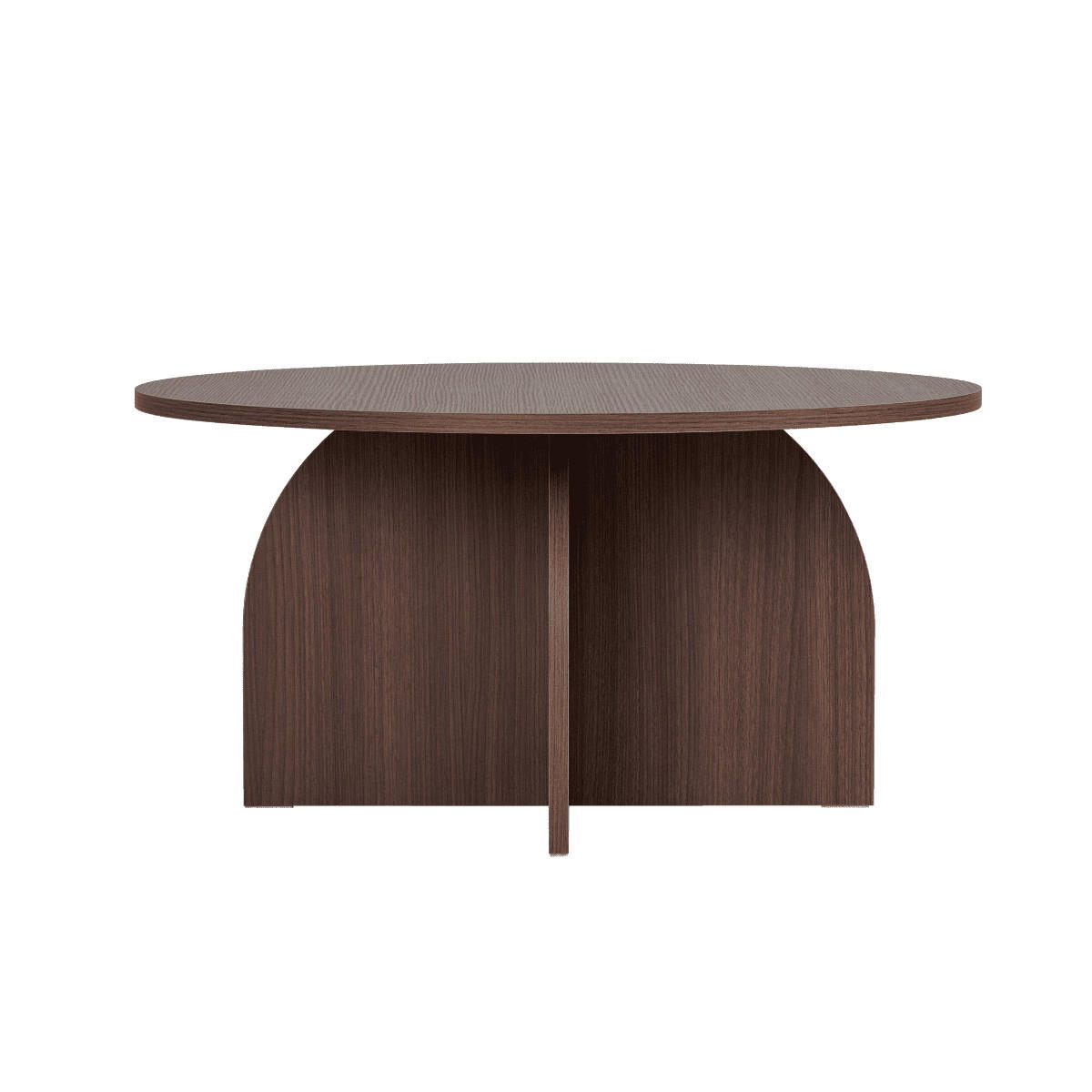KONFERENČNÍ stolek s kulatou deskou, průměr 80 cm - CLOVER - přírodní, kompozitní dřevo (80/80/40cm) - Calicosy