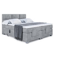 BOXSPRINGBETT elektrisch verstellbar mit 2 Matratzen H4/Taschenfederung PROT EL 200 x 200 Hellgrau - Hellgrau, Holzwerkstoff (207/200cm) - ALTDECOR