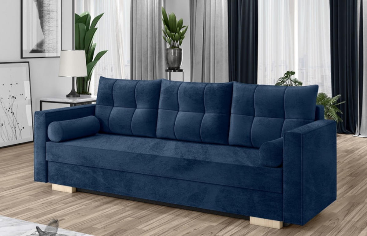 SOFA Blau KAYA Drei-Sitzer - Blau, Textil (217/92/85cm) - Sepro Meble
