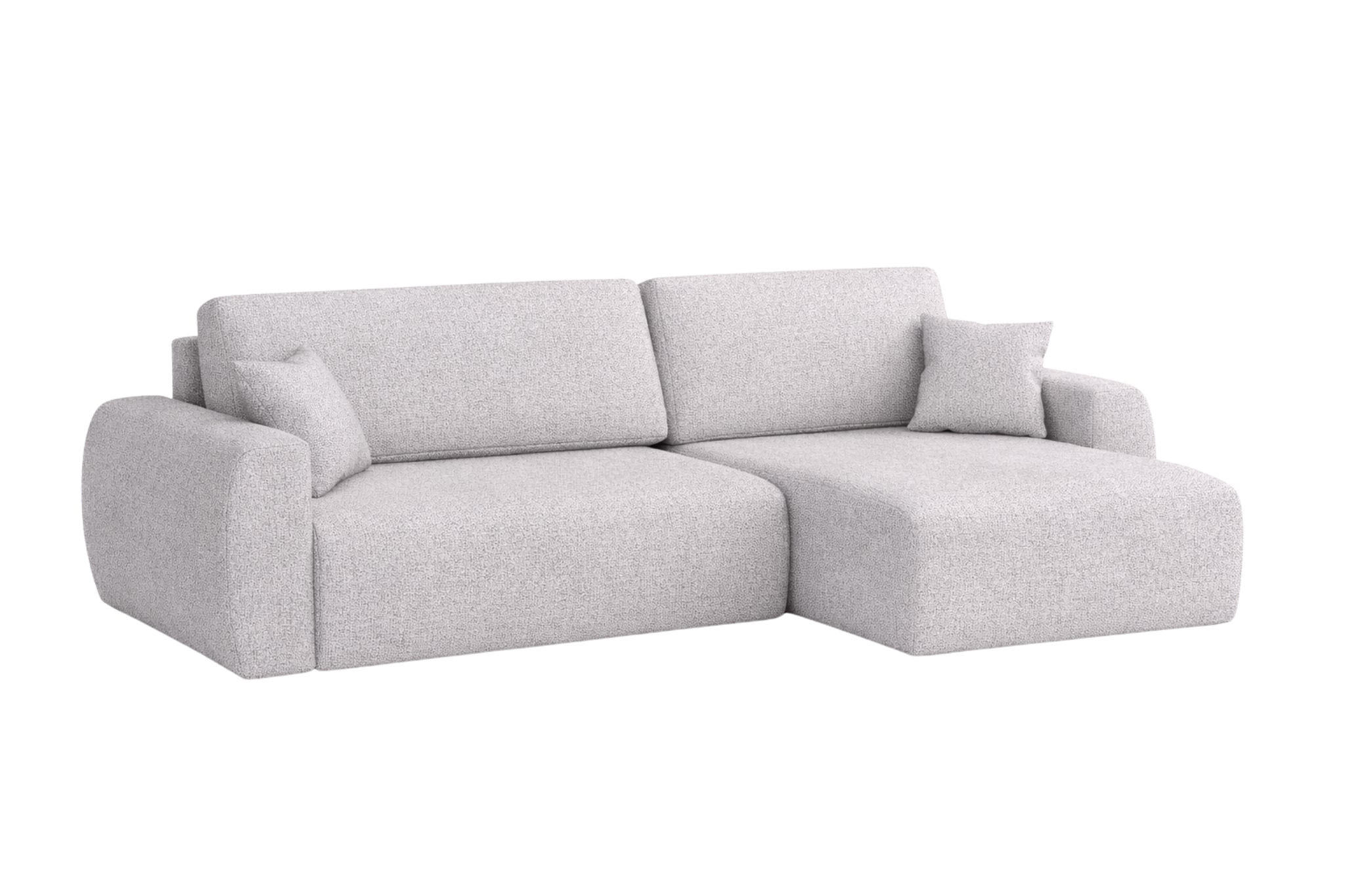 ECKSOFA Mit Schlaffunktion Ariel L, Chenille, Stoff Artico, Cement, Rechts - Hellgrau, Holz (250/142cm) - Kaiser Möbel