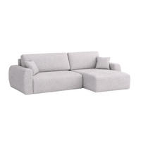 ECKSOFA Mit Schlaffunktion Ariel L, Chenille, Stoff Artico, Cement, Rechts - Hellgrau, Holz (250/142cm) - Kaiser Möbel