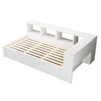 STAURAUMBETT 90/200 cm DE-32619 mit LED und Stauraum Weiß - Weiß, Holzwerkstoff (90/200cm) - ComfortXL