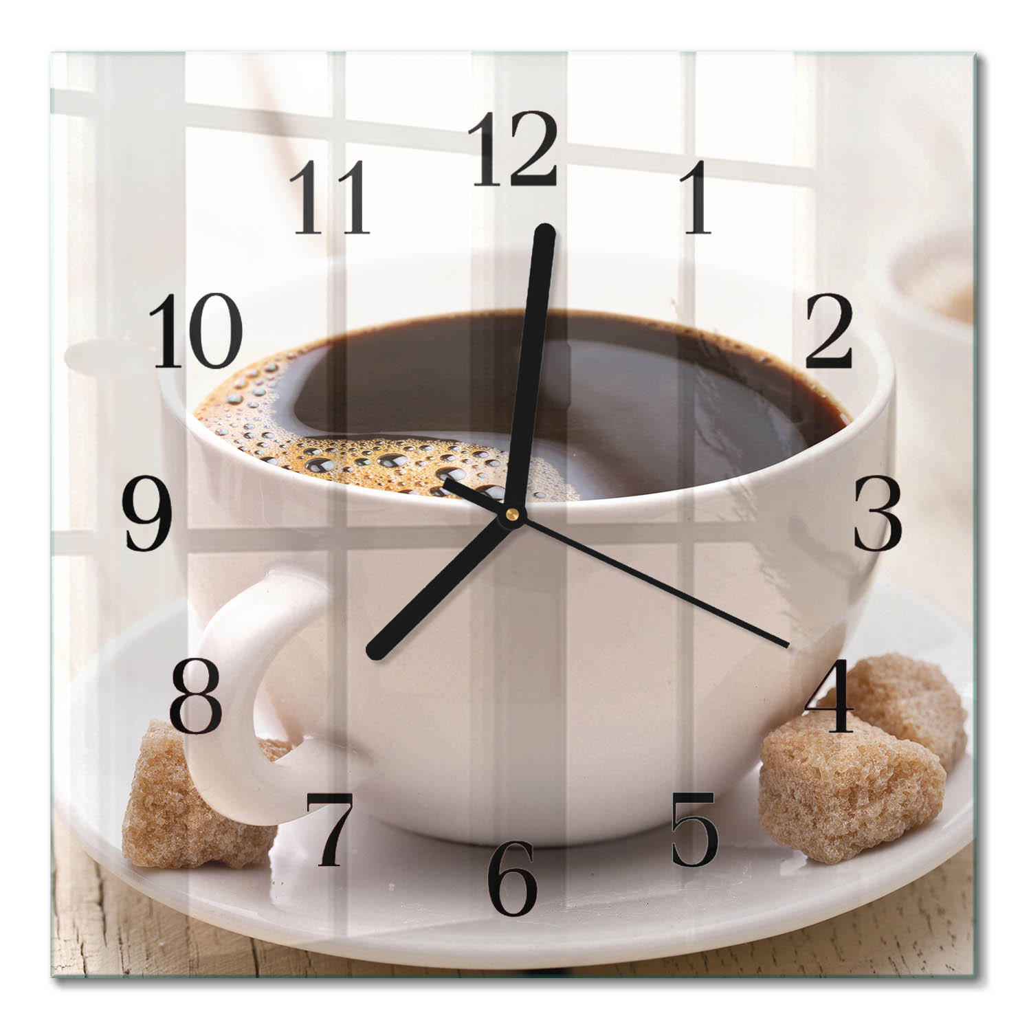 WANDUHR 30x30 cm - Kaffee - Braun, Glas (30/30/0.4cm) - TULUP