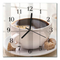 WANDUHR 30x30 cm - Kaffee - Braun, Glas (30/30/0.4cm) - TULUP