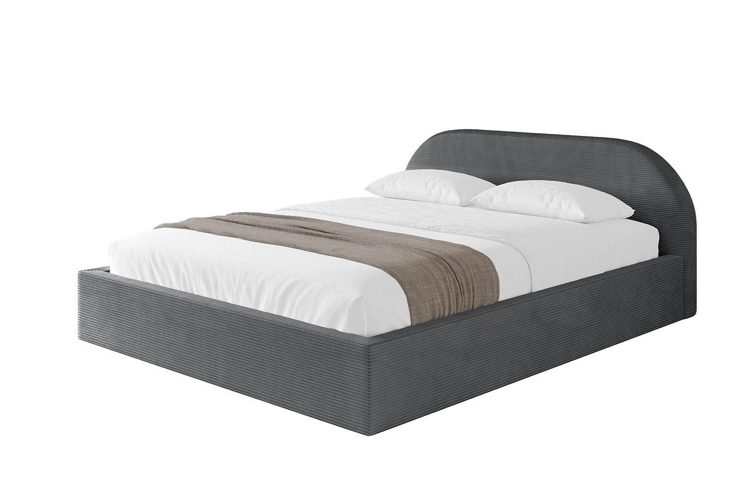 POLSTERBETT mit Bettkasten und Lattenrost, Bett mit Matratze H3/H4 - TIVON-V1 180x200 Dunkelgrau - Anthrazit, Holzwerkstoff/Textil (180/200cm) - ALTDECOR