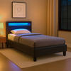POLSTERBETT MIT LED MANDALAY 90X200 CM - Schwarz, Textil (90/200cm) - CARO-Möbel